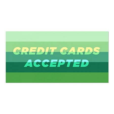 Cgsignlab | כרטיסי אשראי מקובלים -שיפוע מודרני נצמד חלון | 24 x12